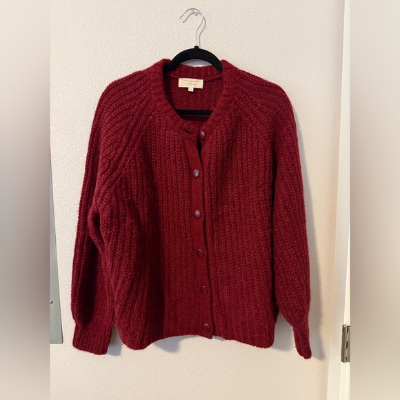 EUC Sezane Emile Cardigan in Garnet - Size L - Picture 2 of 7